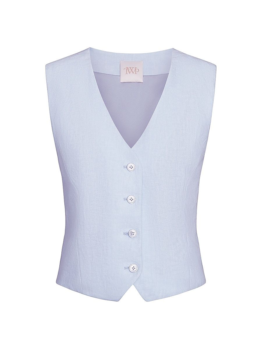 Women's Kikis Linen Vest - Ice Melt - Size Small