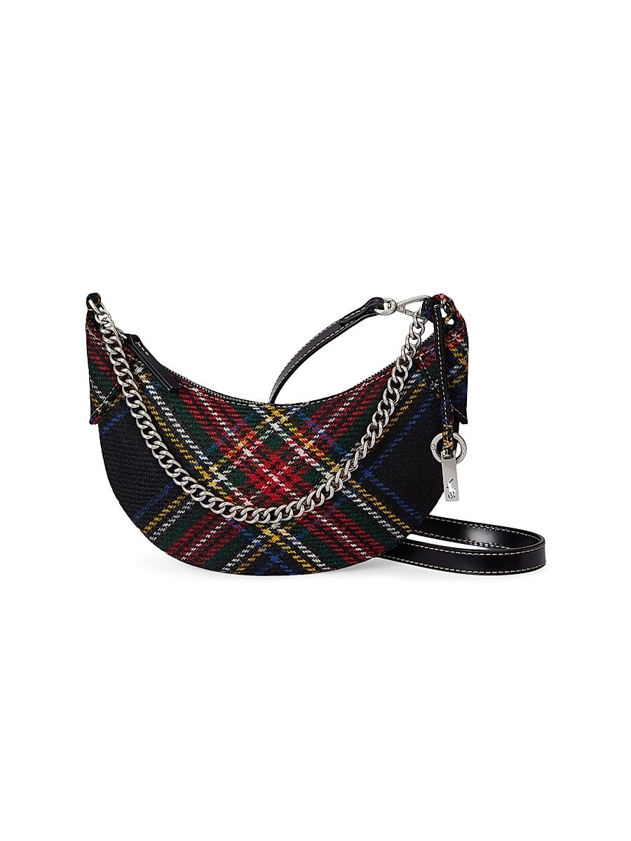 Women's Mini Polo ID Tartan Shoulder Bag - Red And Black Multi