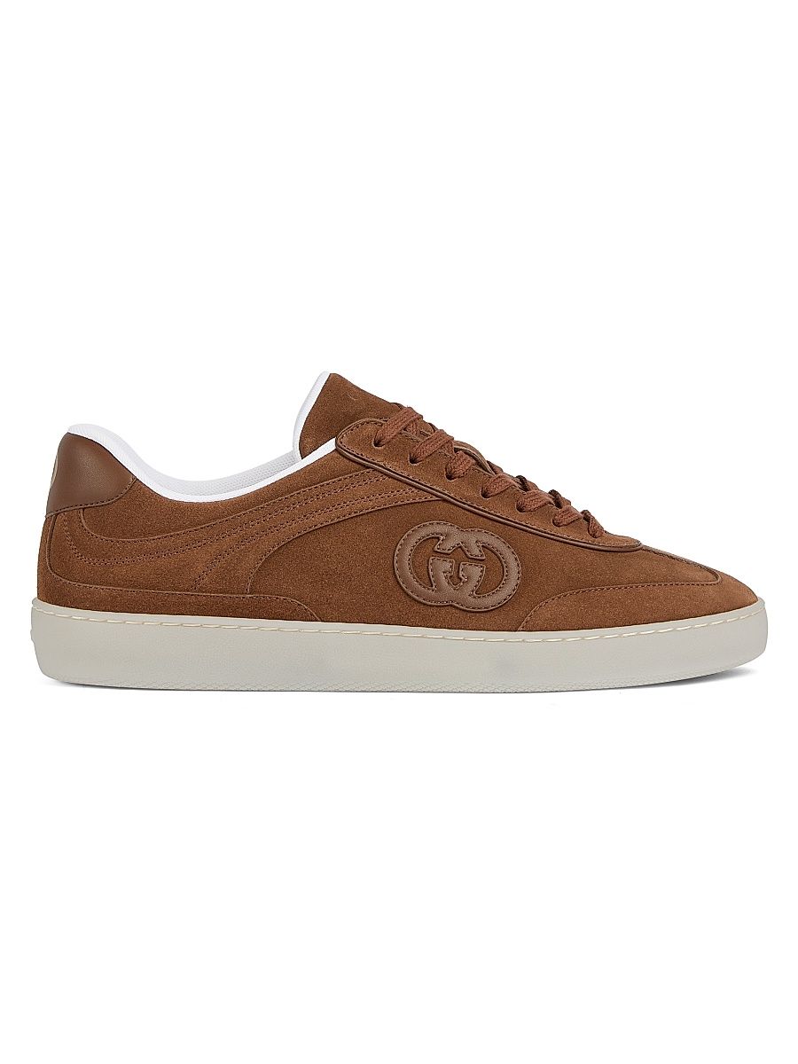 Men's G75 Suede Low-Top Sneakers - Chocolate Brown - Size 7