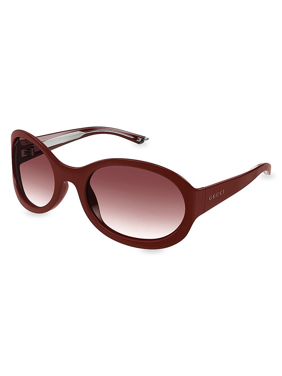 Women's 62MM Oval Sunglasses - Burgundy