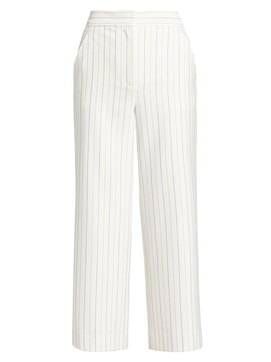 Women's Brixton Pinstripe Straight-Leg Pants - Dove Multi - Size 8