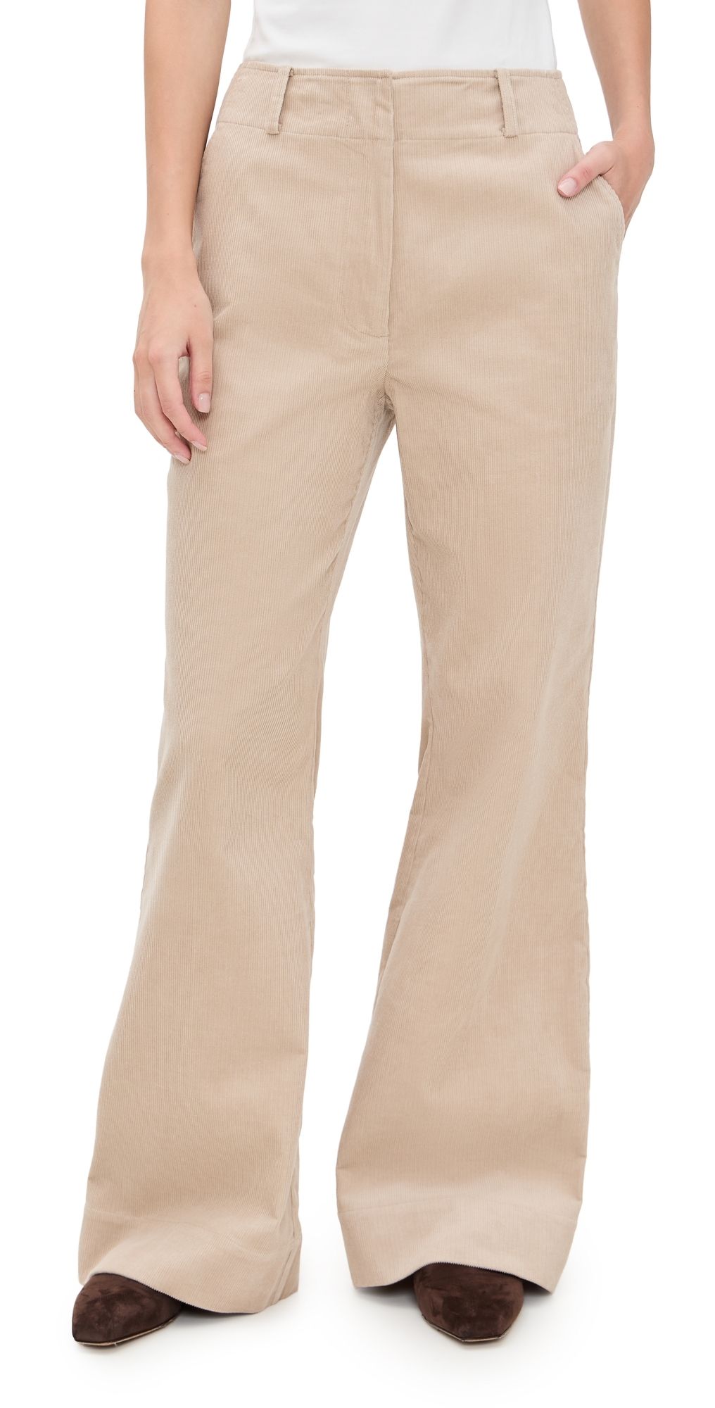 Apiece Apart Adi Wide Leg Corduroy Trousers Sand Stone 14