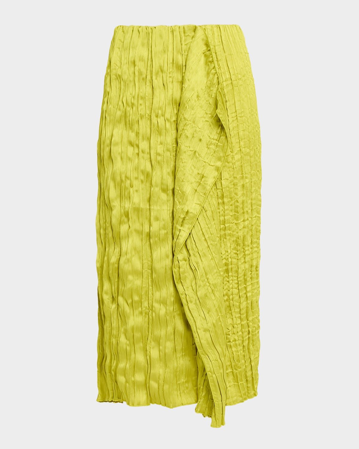 Mai Draped Plisse Midi Skirt