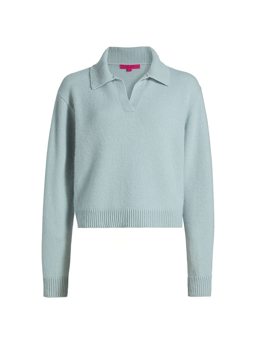 Women's Cashmere Polo Sweater - Bluebelle - Size Large