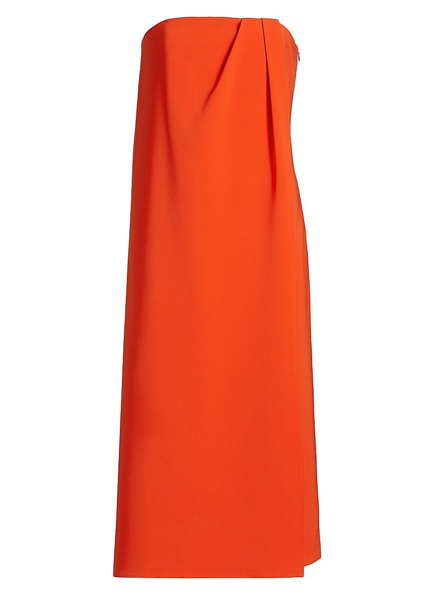 Women's Anika Stretch Strapless Midi-Dress - Flame - Size 14