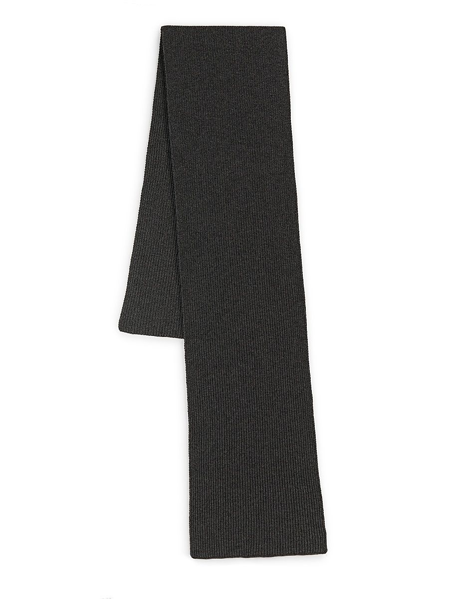 Men's Rib-Knit Cashmere Scarf - Grey