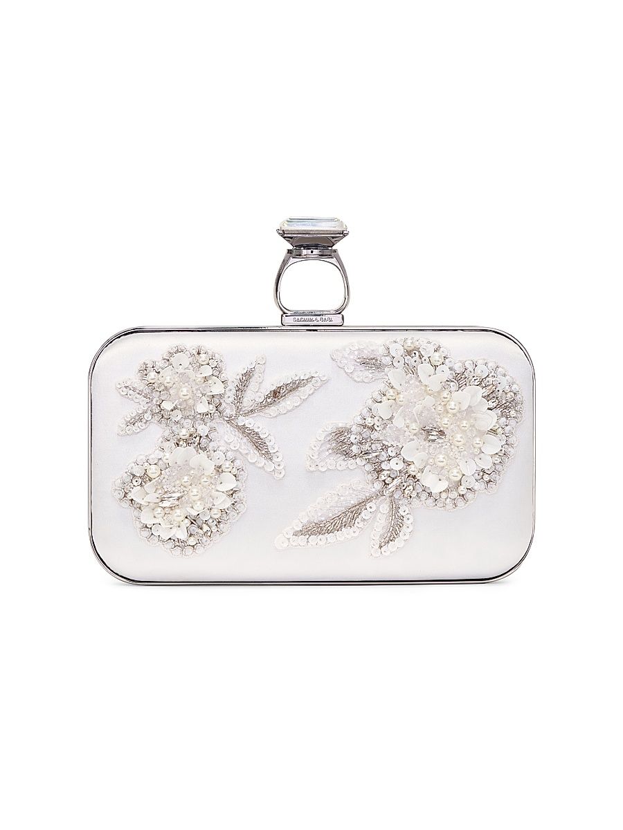 Women's On The Rocks Embellished Satin Clutch - Ivory