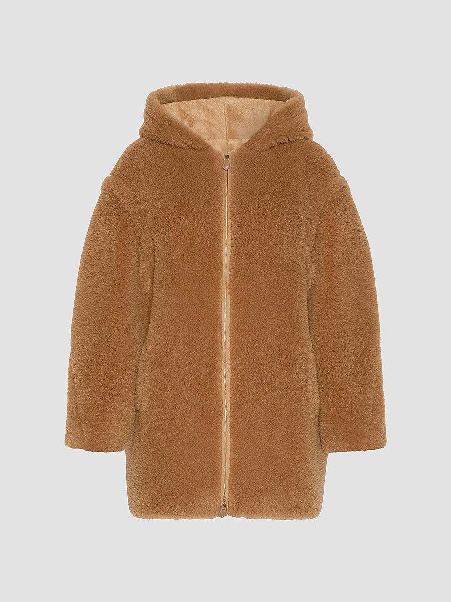 Max Mara Women's Teddy Fabric Coat - Camel - Size 6