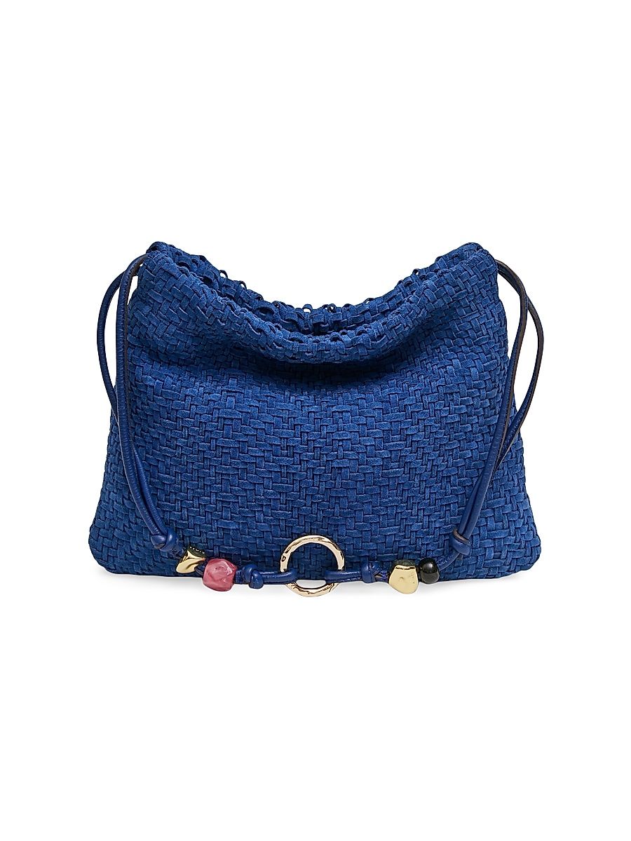 Women's Tie Breaker Shoulder Bag - Fudge Woven Suede