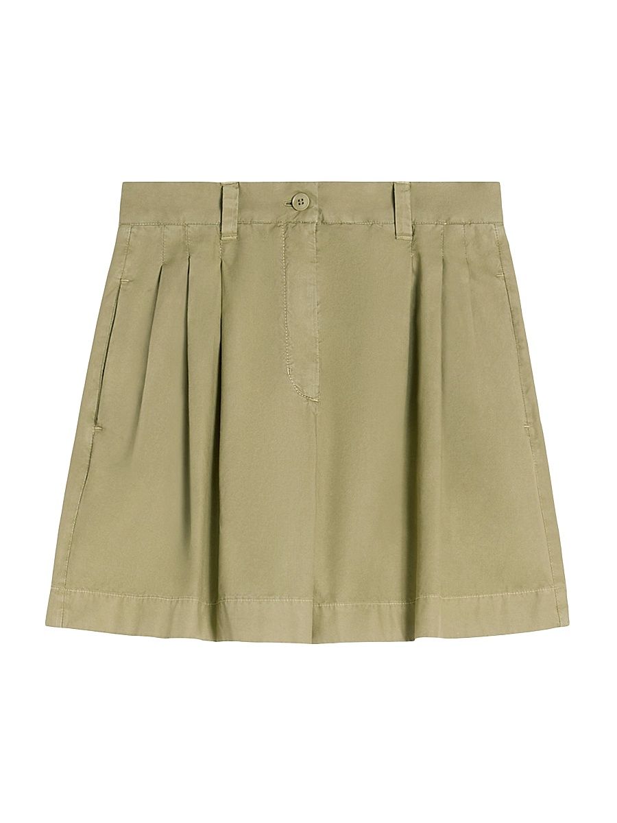 Women's Cotton Panama Bermuda Shorts - Olive Green - Size 16