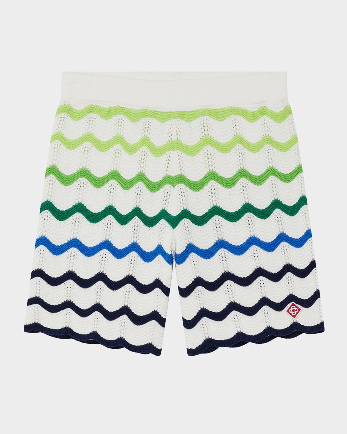 Boy & apos;s Gradient Wave Cotton Crochet Shorts, Size 3-14
