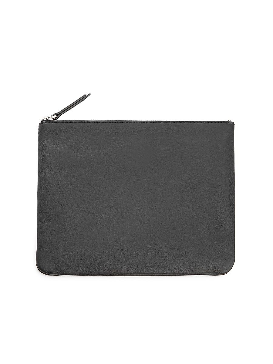 Women's Leather Travel Pouch - Navy Blue
