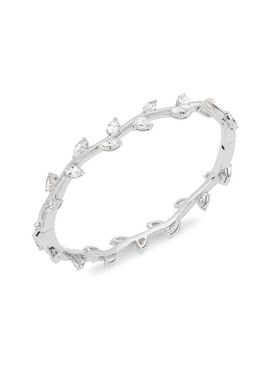 Women's Taylor Rhodium-Plated & Cubic Zirconia Vine Bangle - Silver Crystal