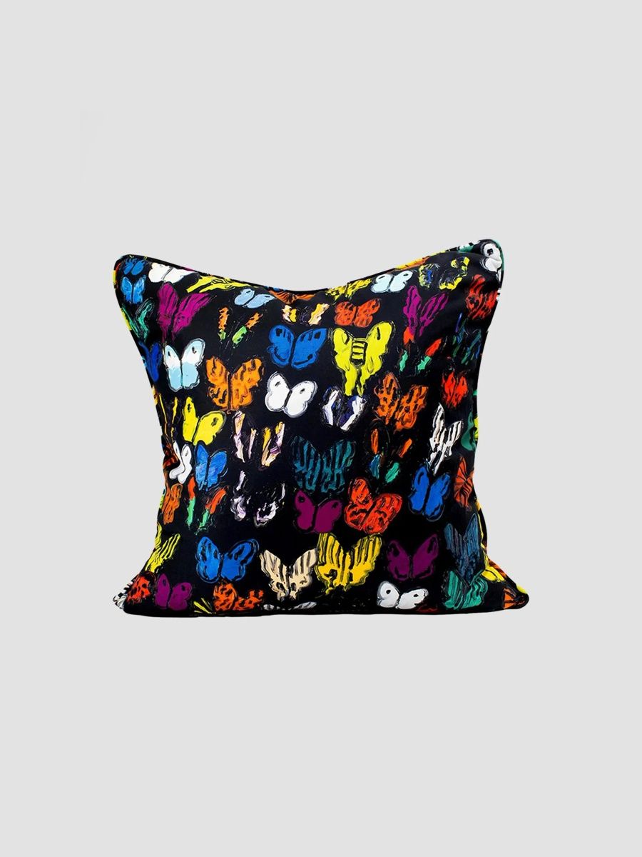 Hunt Slonem Butterflies In Flight Cotton Pillow - Multi