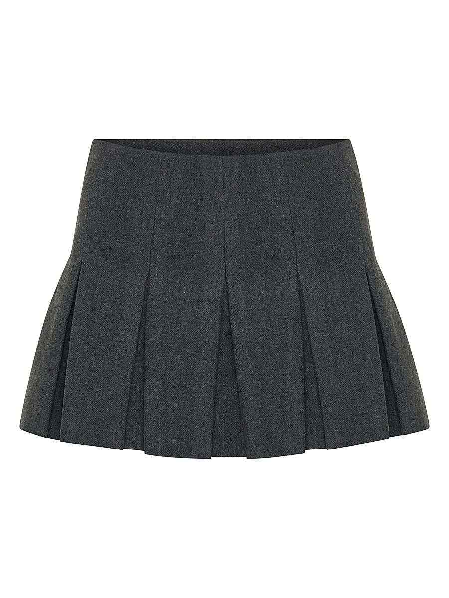Women's Mimmy Pleated Miniskirt - Charcoal - Size 8