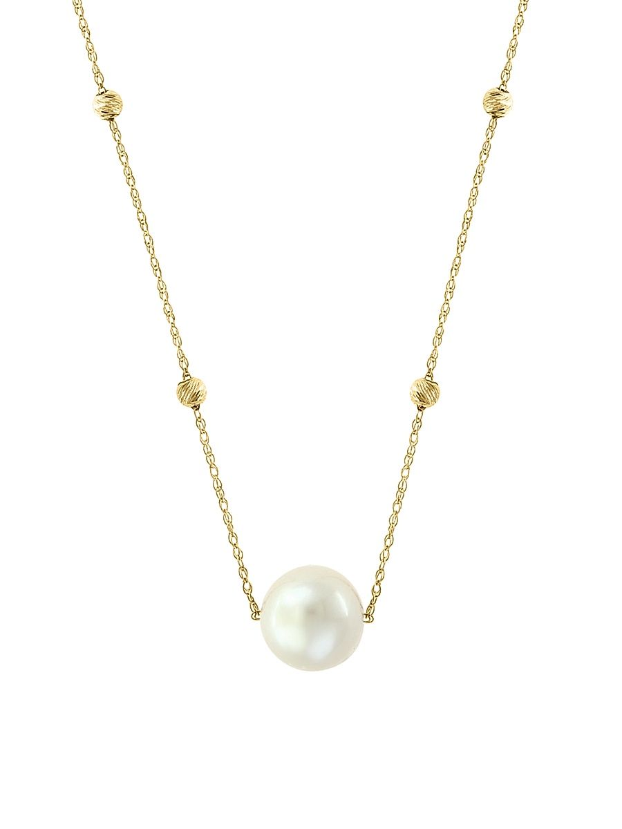 Women's 18K Yellow Gold & Freshwater Pearl Pendant Necklace - Yellow Gold
