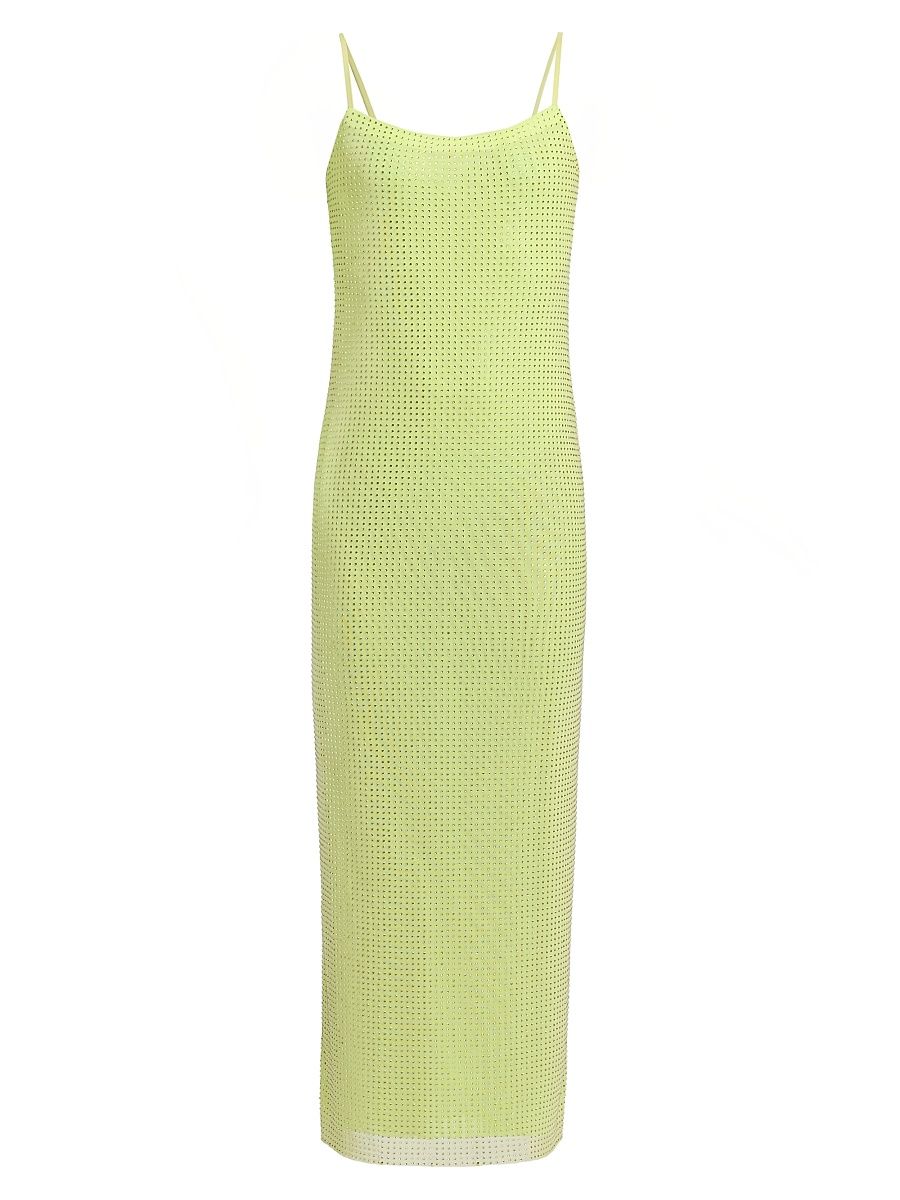 Women's Embellished Mesh Scoopneck Maxi Dress - Limoncello - Size Large