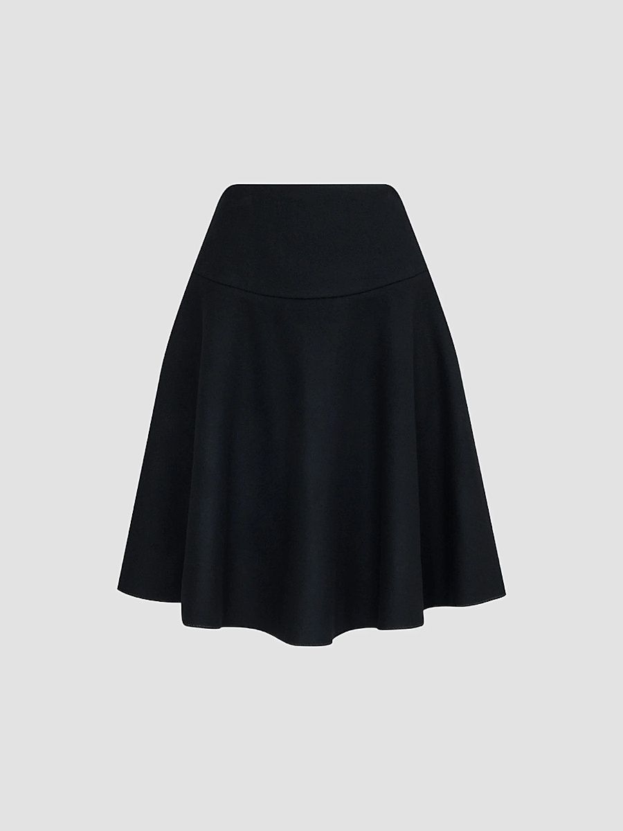 ALAÏA Women's Felted Wool Skater Skirt - Noir - Size 10