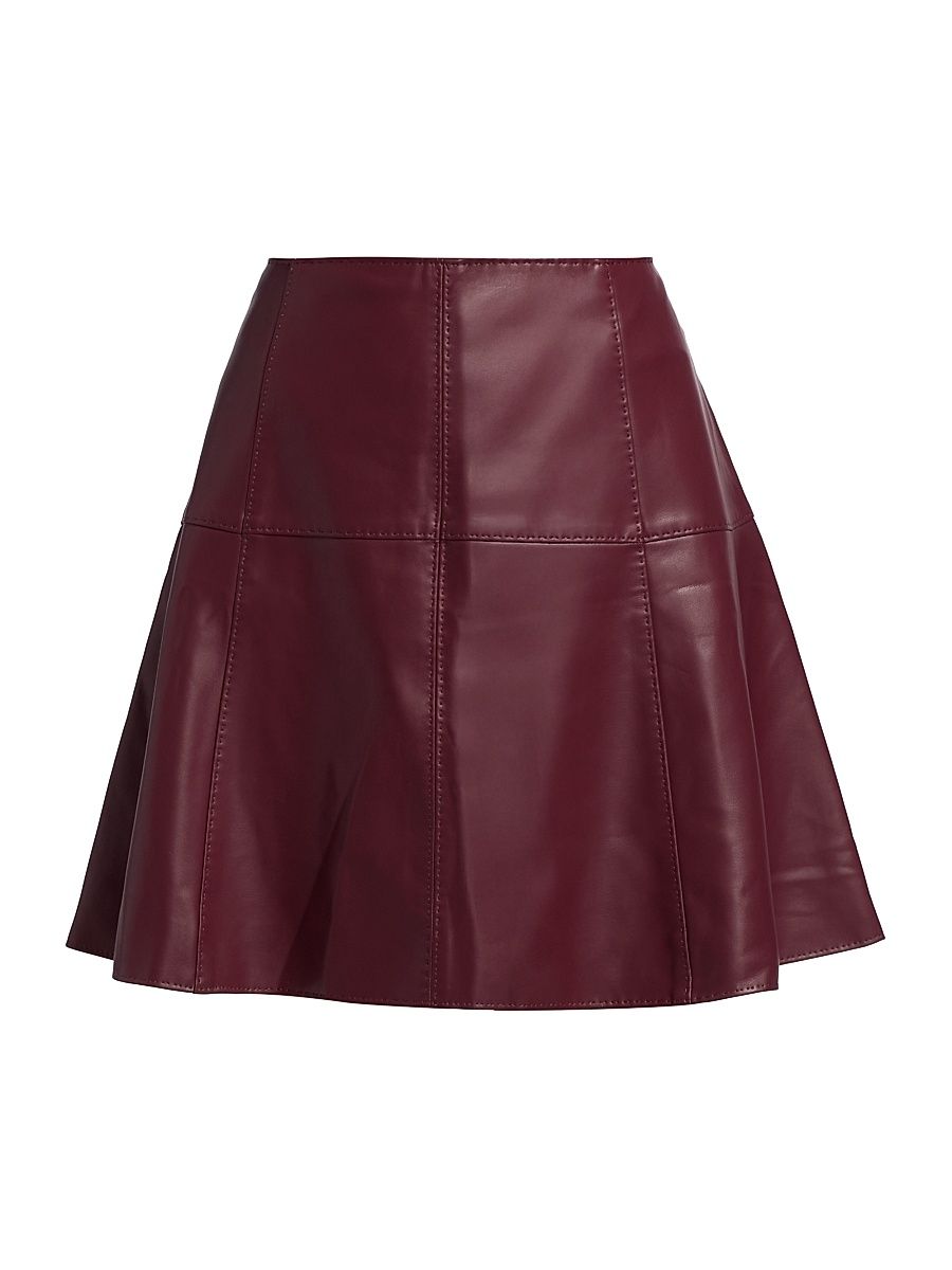 Women's Crawford Faux-Leather Miniskirt - Brick - Size 12