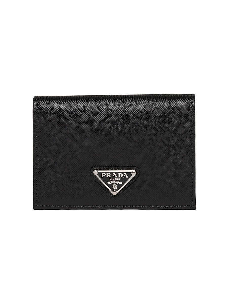 Women's Small Saffiano Leather Wallet - Black