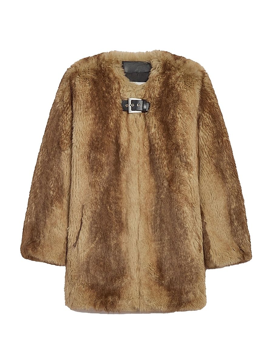 Women's Petra Faux-Mink Fur Coat - Blonde Mink - Size Medium