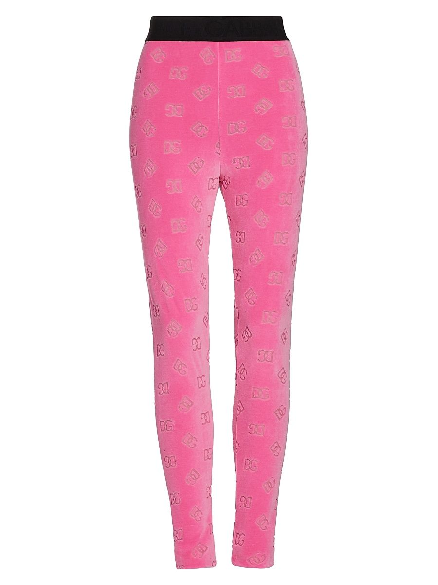 Women's Logo Cotton Terry Leggings - Pink - Size 4