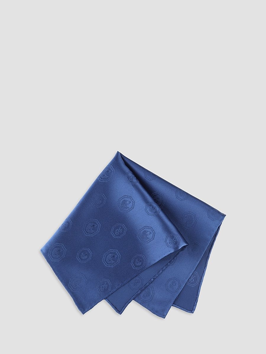 Men's Silk Pocket Square - Navy Blue