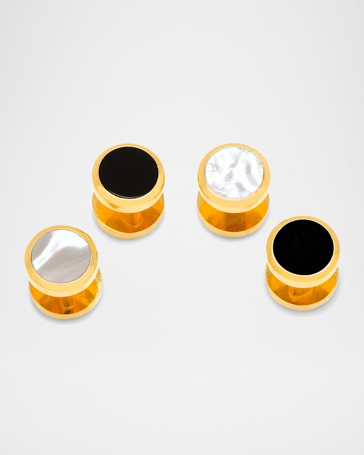 Men & apos;s Double-Sided Black Onyx Mother-of-Pearl Shirt Studs