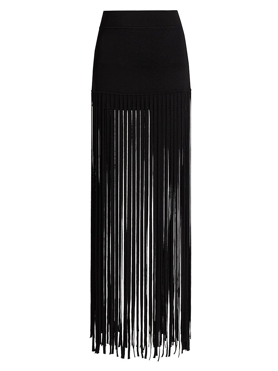 Women's Carlyle Fringe Miniskirt - Jet - Size XL