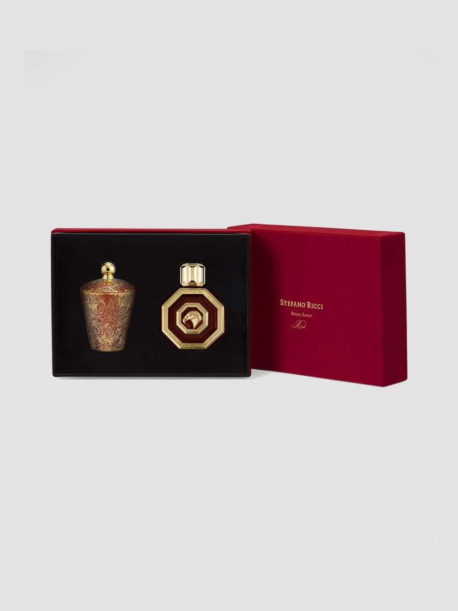 Stefano Ricci Royal Eagle Red Cologne & Candle Gift Set