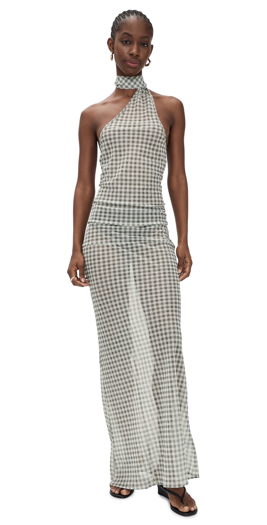 Lioness Lux Maxi Dress Sky Check S