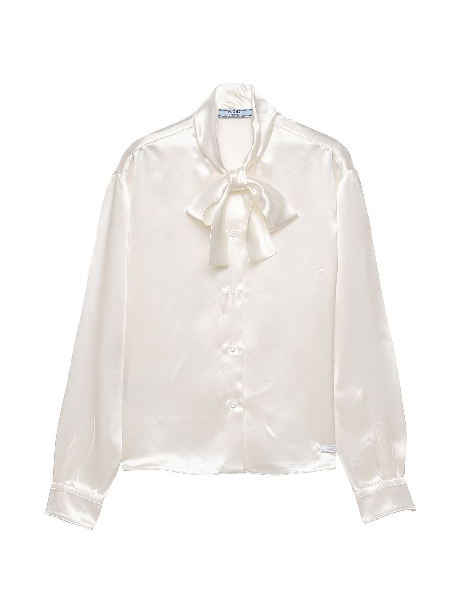Women's Satin Shirt - White - Size 2