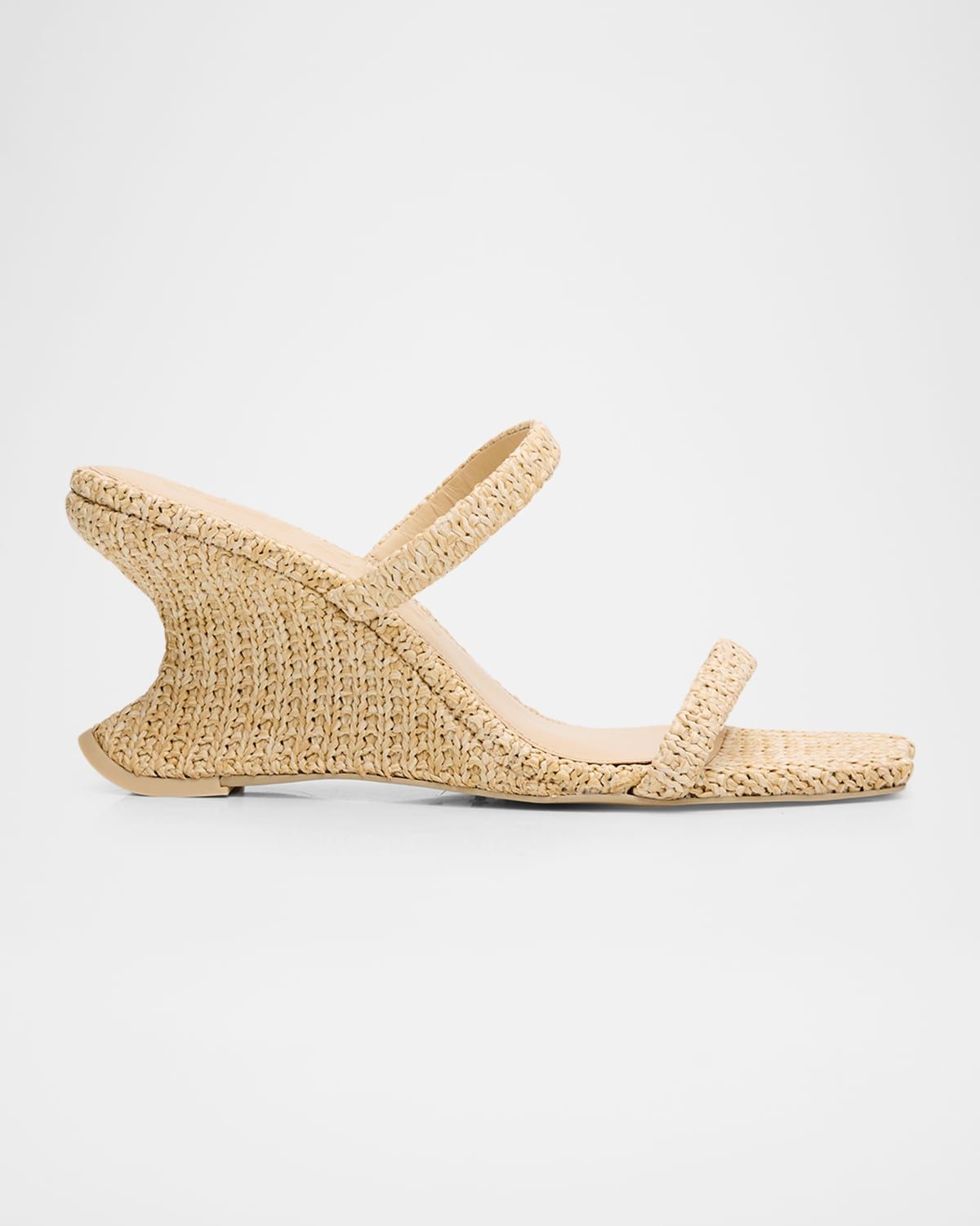 Raven Straw Wedge Sandals