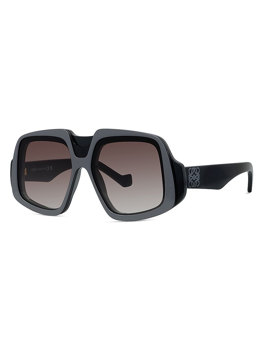 Women's Anagram Geometric Sunglasses - Shiny Black Gradient Bordeaux