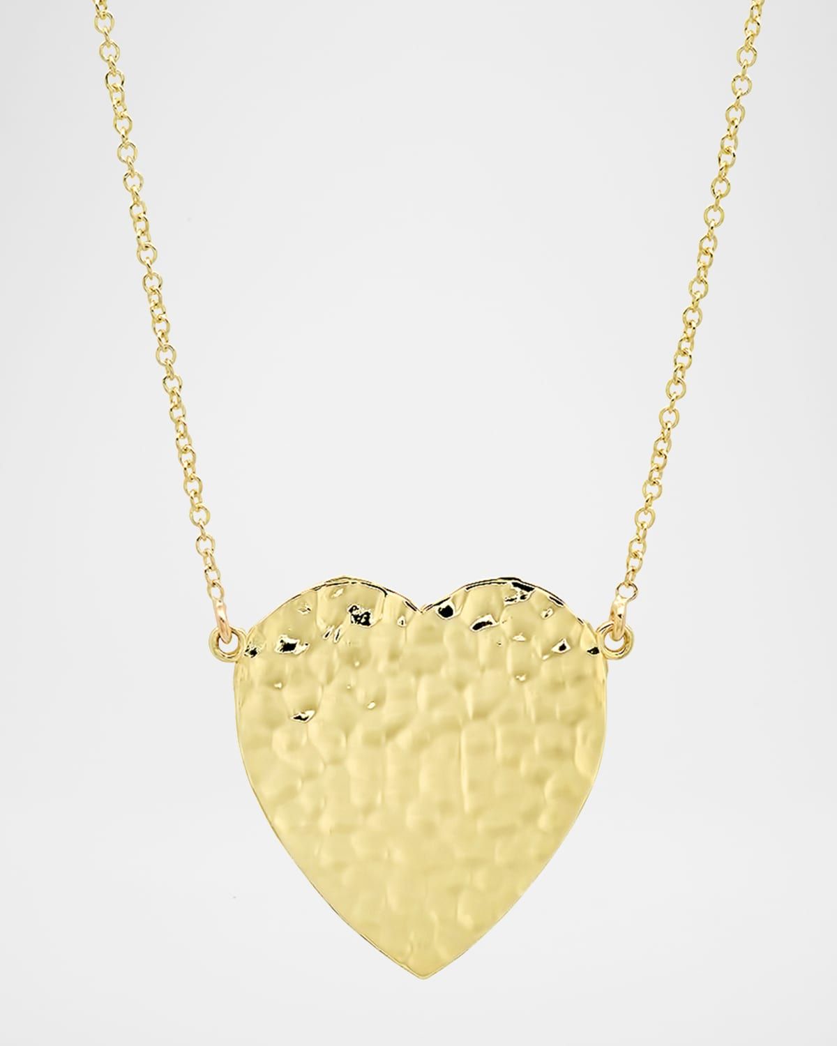 18k Hammered Heart Necklace