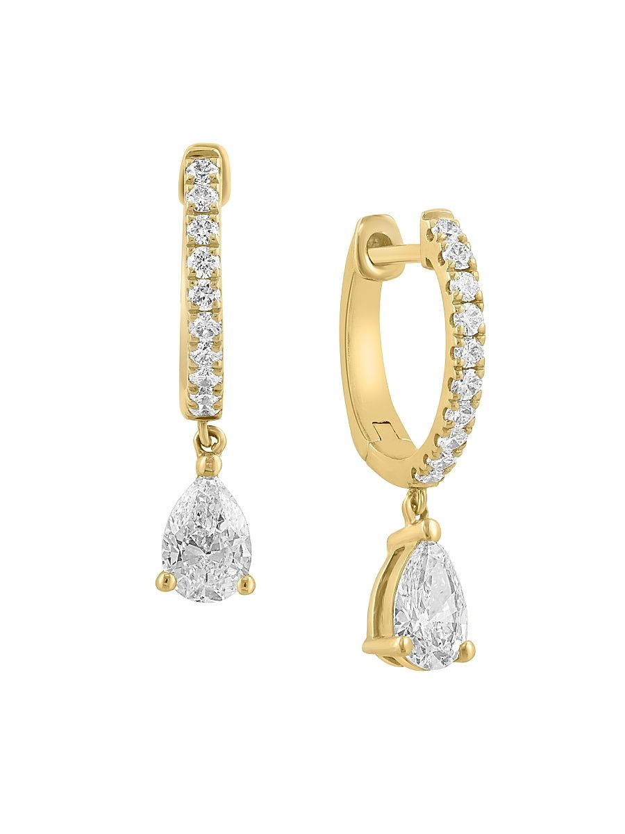 Women's 14K Yellow Gold & 0.85 TCW Lab-Grown Diamond Drop Earrings - Yellow Gold