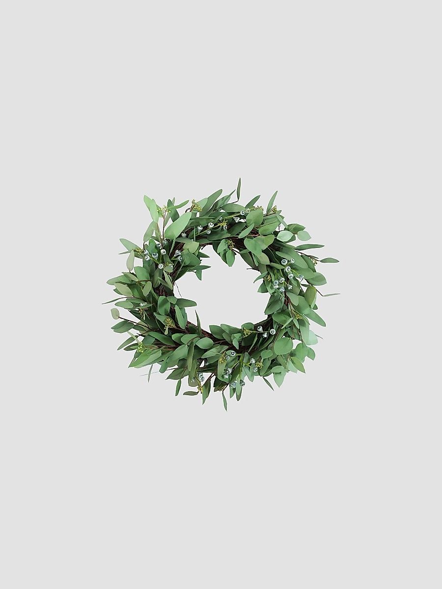 Seeded Eucalyptus Wreath - Green - Size Small