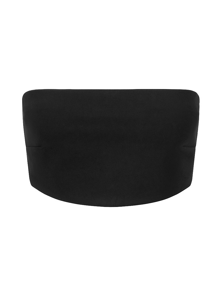 Women's Palladium Cropped Bandeau Zip Top - Black - Size XL