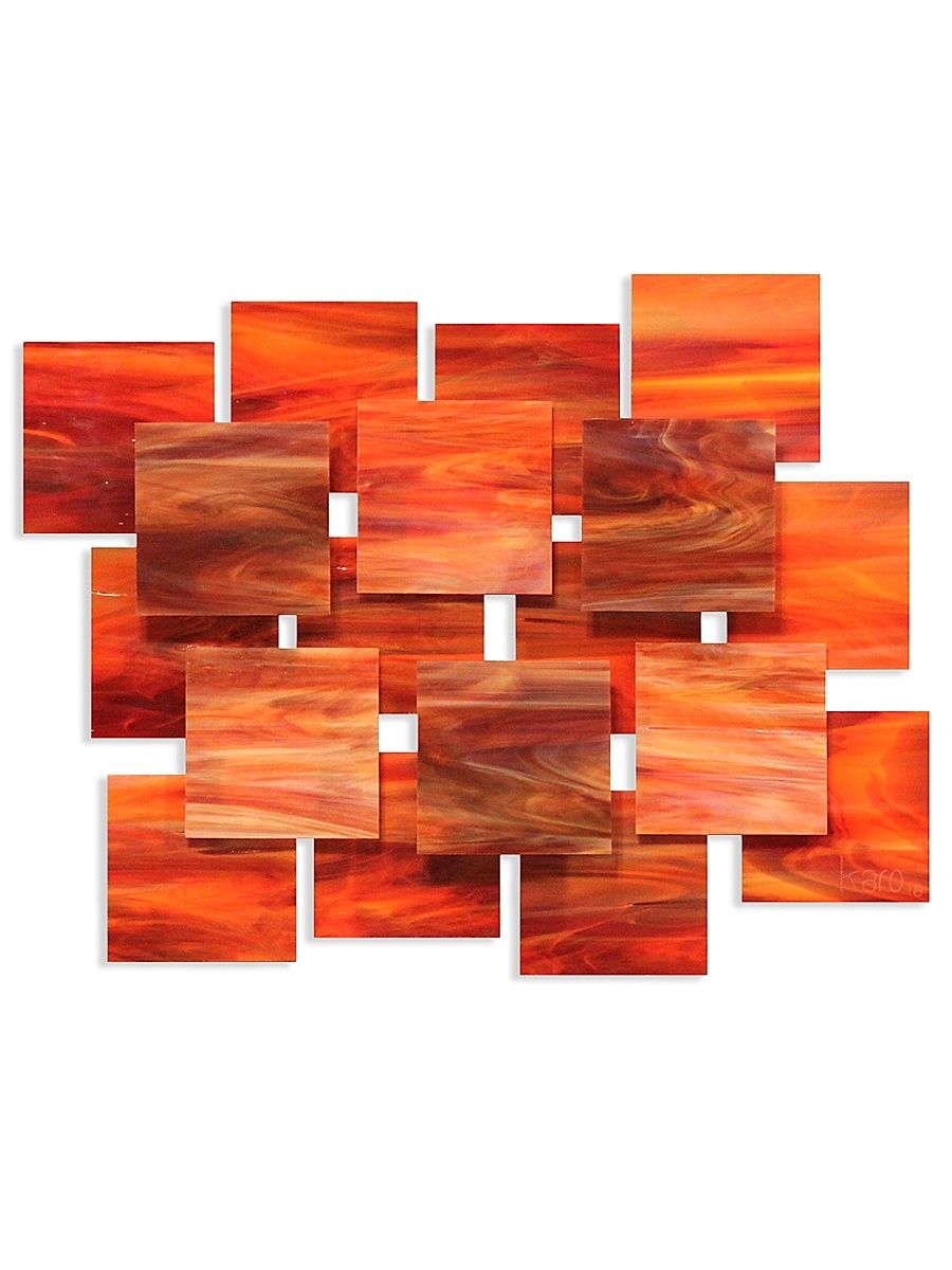 Sunset Glass Wall Sculpture - Red