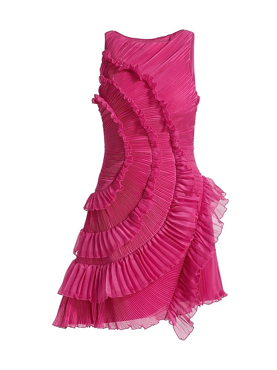 Women's Emilia Cascade Ruffled Minidress - Blooming Lily - Size 6