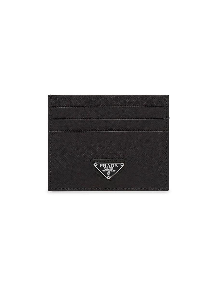 Women's Saffiano Leather Card Holder - Black
