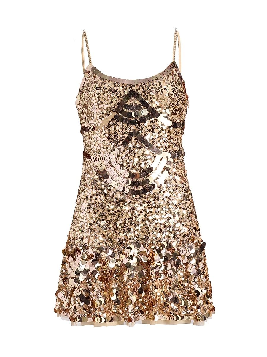 Women's Liria Sequined Sleeveless Minidress - Honey Shimmer - Size 10
