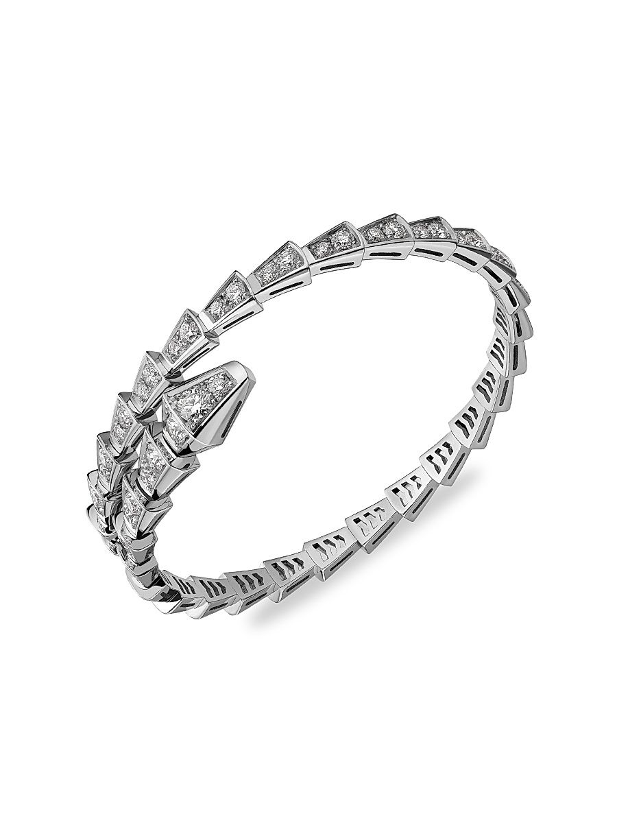 Women's Serpenti Viper 18K White Gold & 3.04 TCW Diamond Bracelet - White Gold