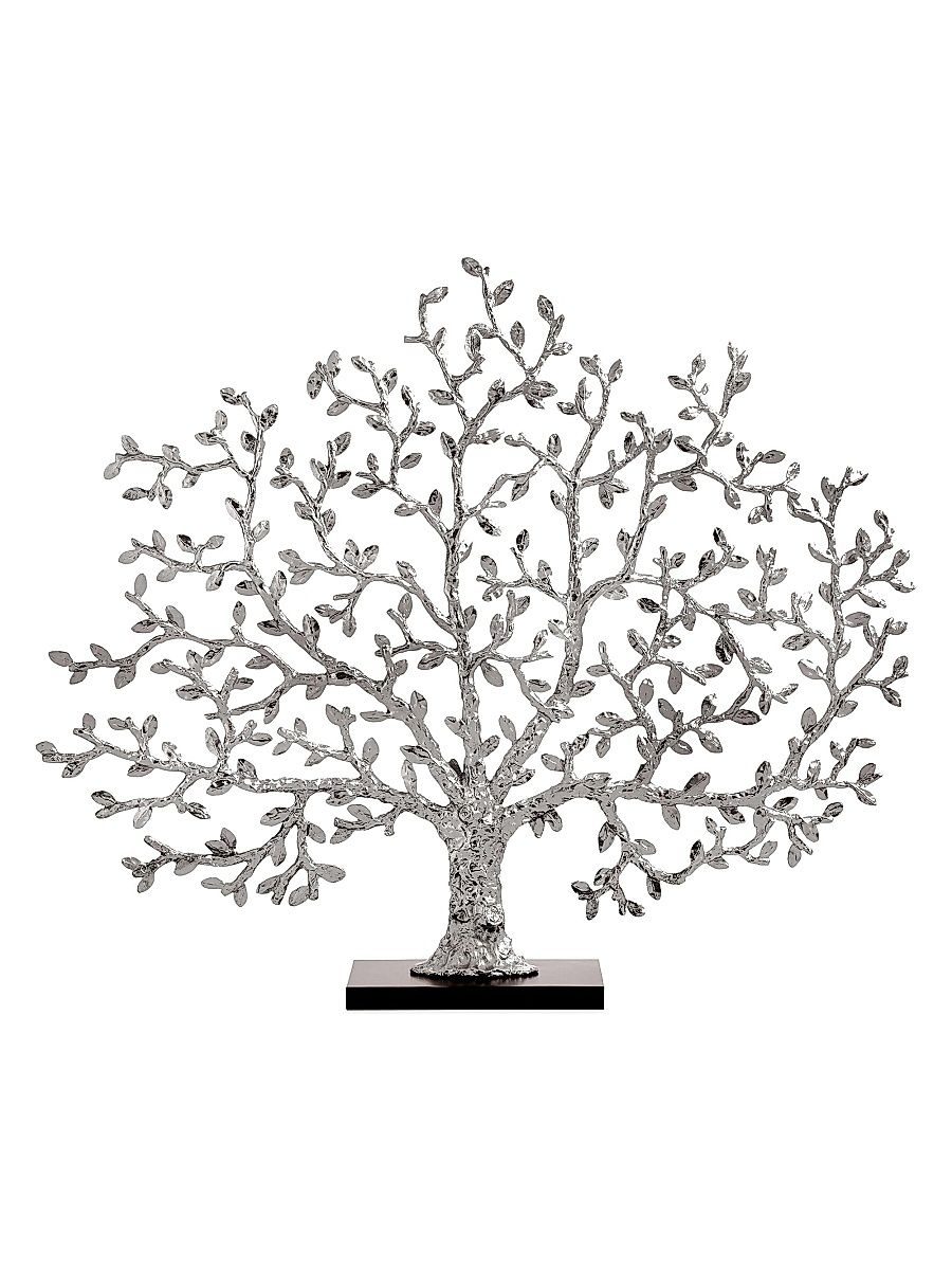 Tree Of Life Silvertone Decorative Fireplace Screen