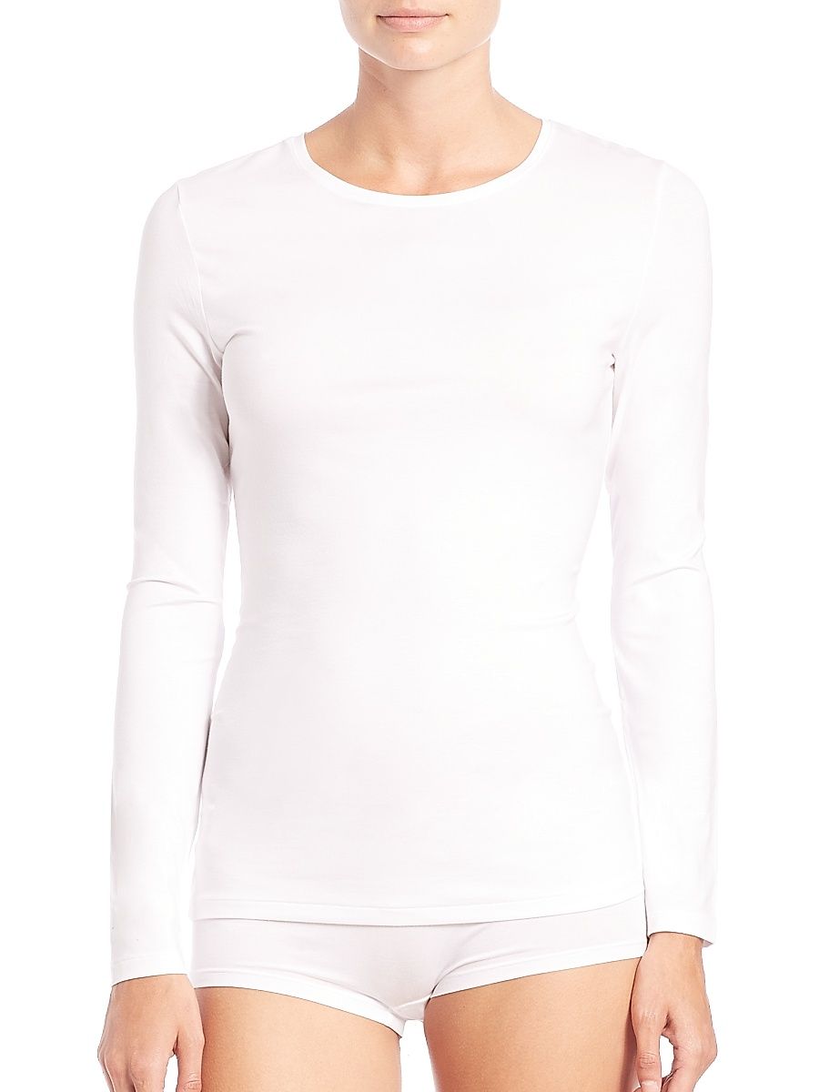 Women's Soft Touch Long-Sleeve Top - White - Size Medium