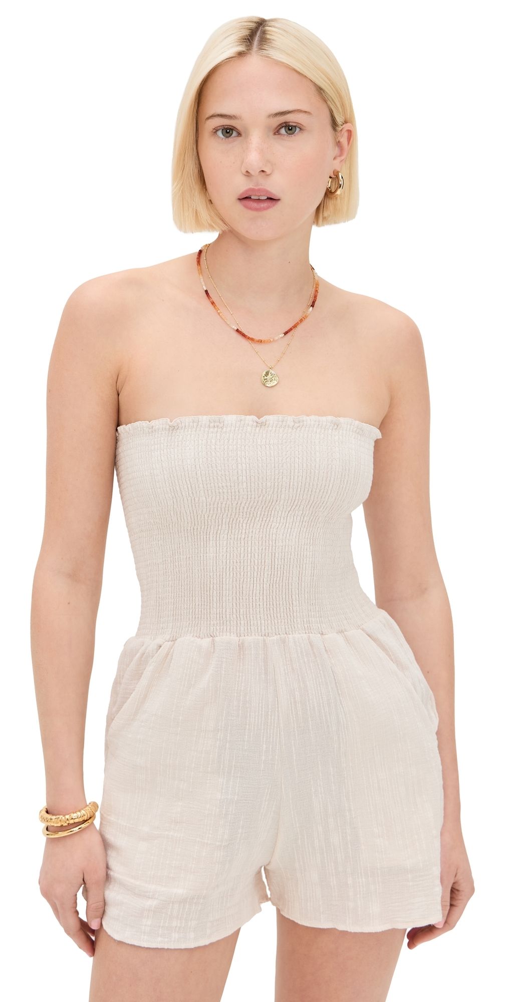 Peixoto Torey Romper Beige Canvas L