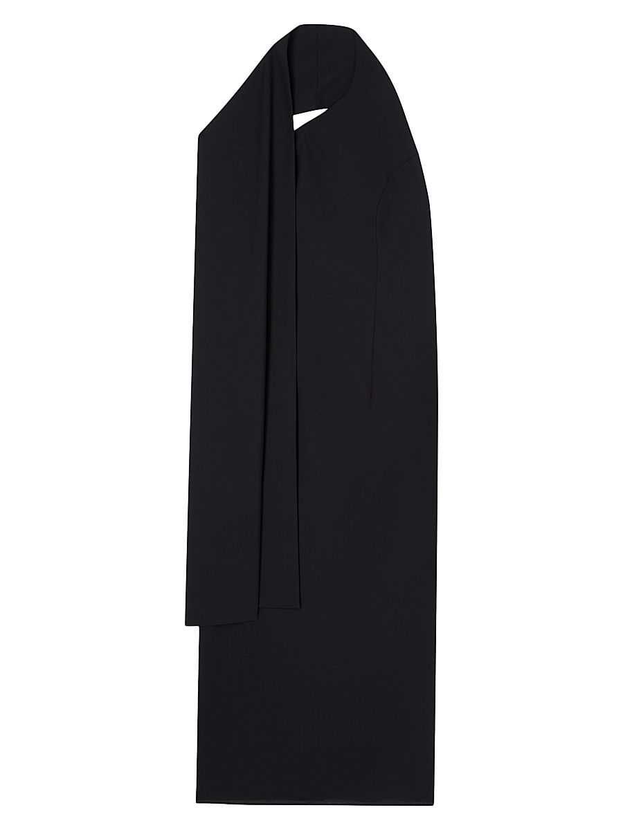 Women's Scarf Open Back Dress - Black - Size 8