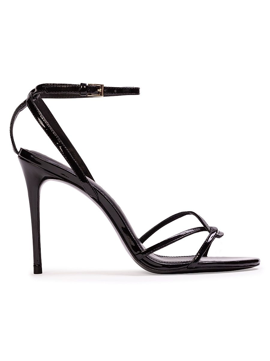 Women's Miley 100MM Patent Sandals - Black Patent Leather - Size 12