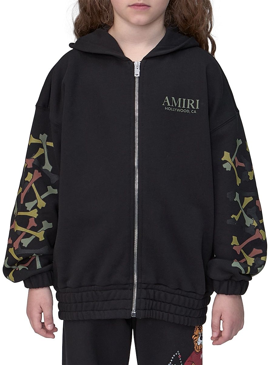 Little Kid's & Kid's Bones Zip Hoodie - Black - Size 4