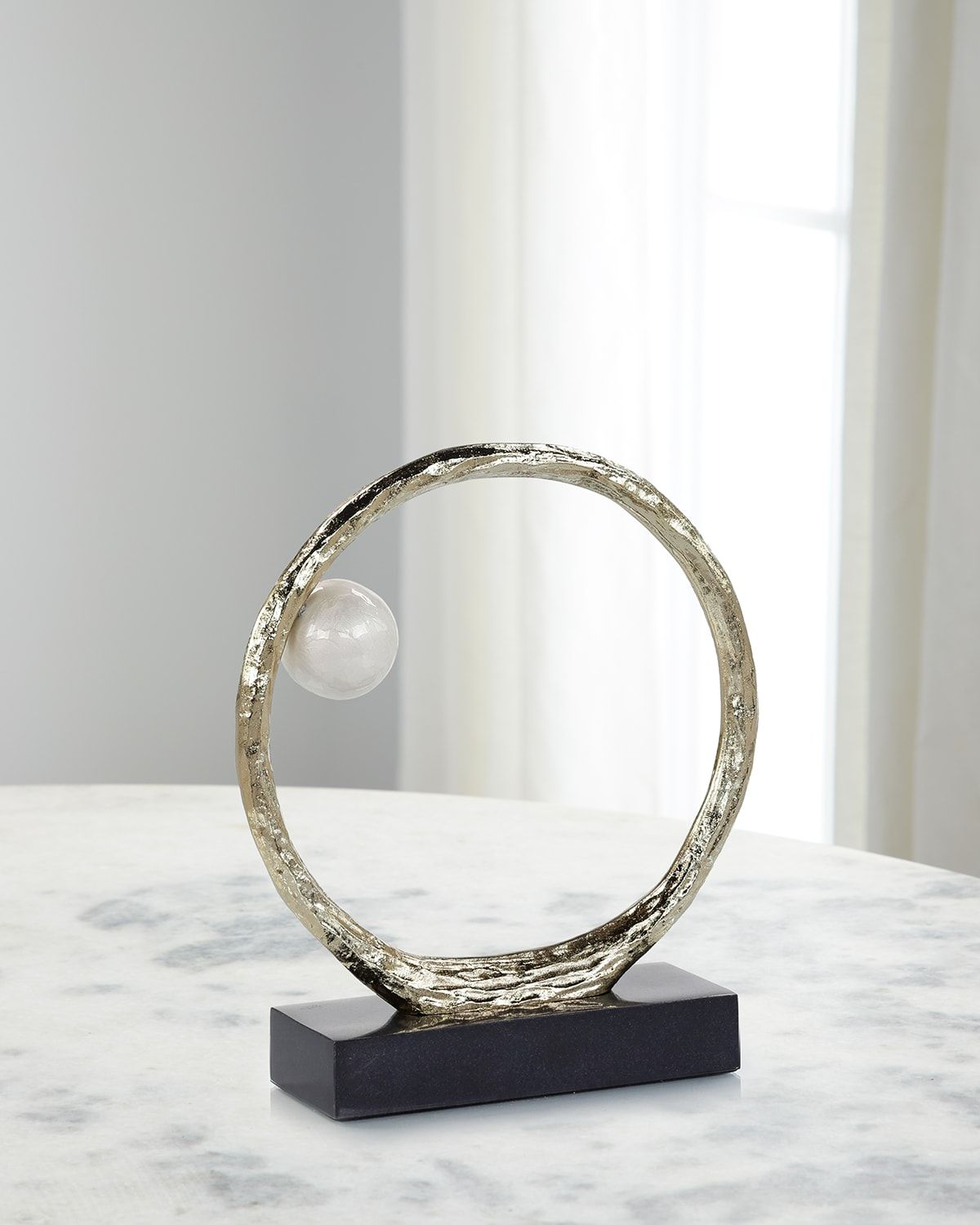 Anello di Perle Sculpture on Iron Base